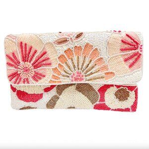 Multi Floral Beaded Clutch